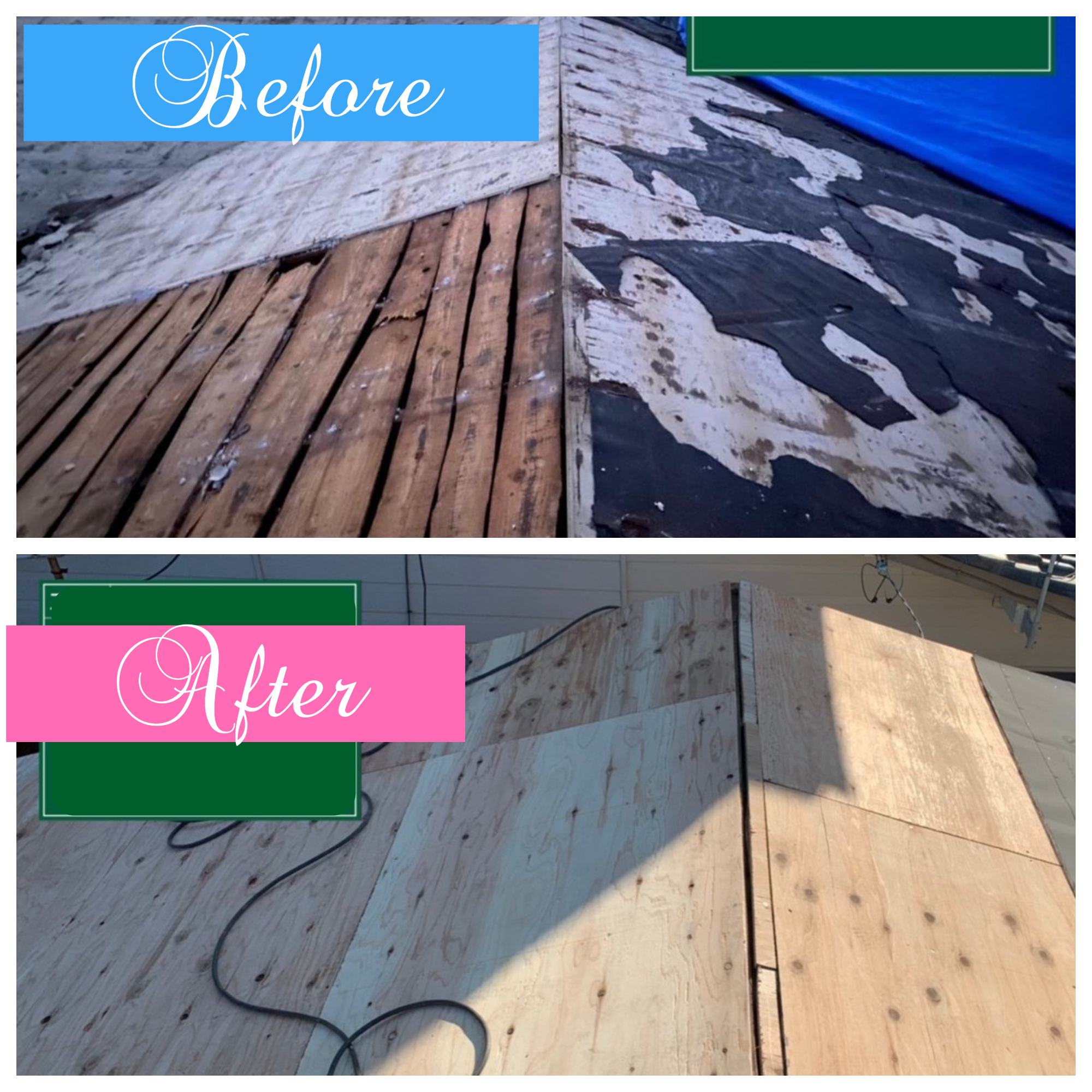 屋根葺き替え工事🏡野地板増し張り💪