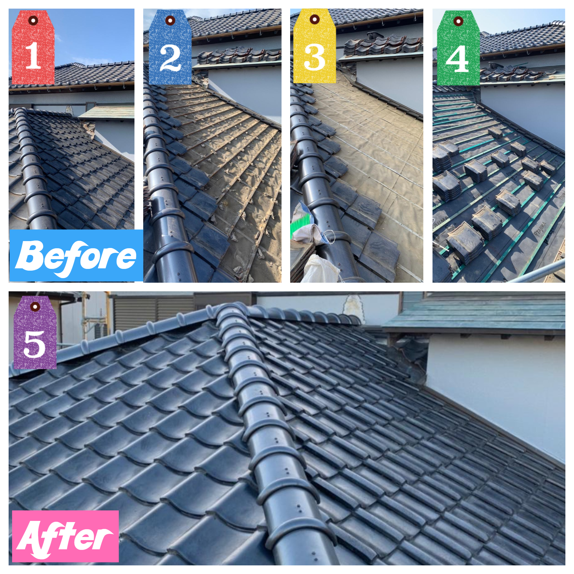 屋根：屋根葺き戻し工事🏡🔄