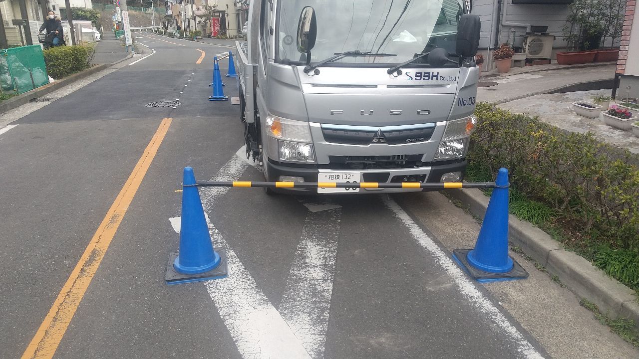 中区上野町にて仮設工事