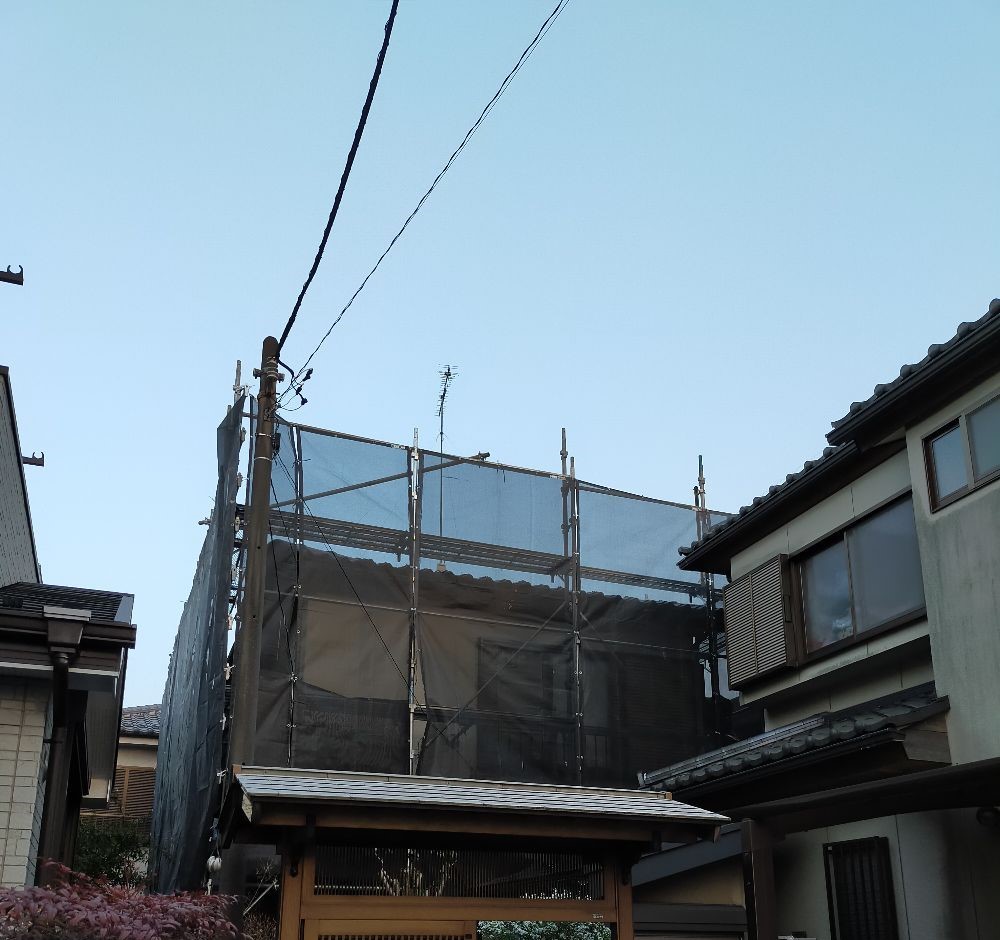 八王子市にて仮設工事