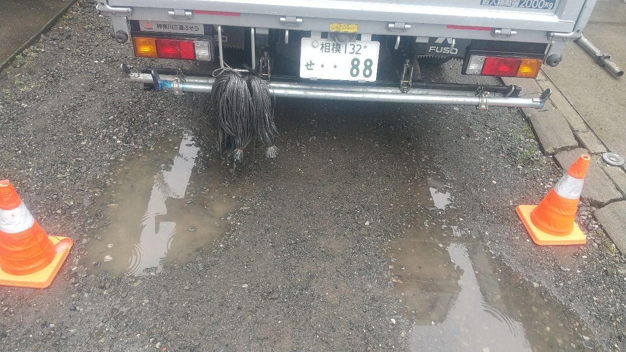 麻生区高石にて仮設工事