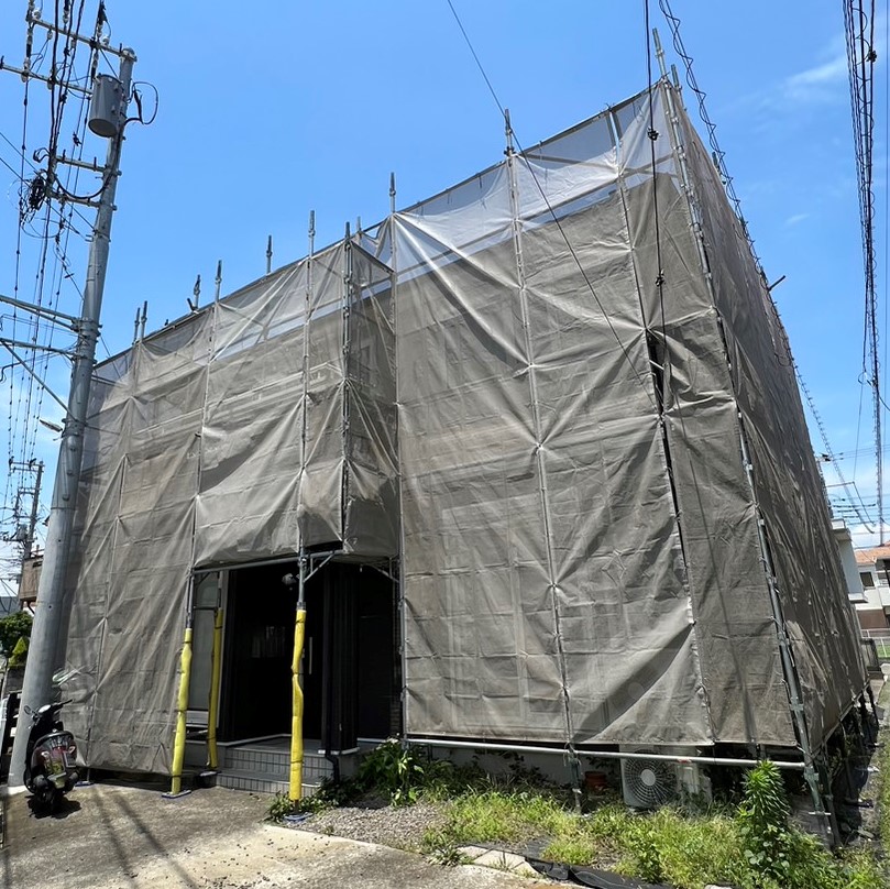 【足場】平塚市入野にて仮設工事