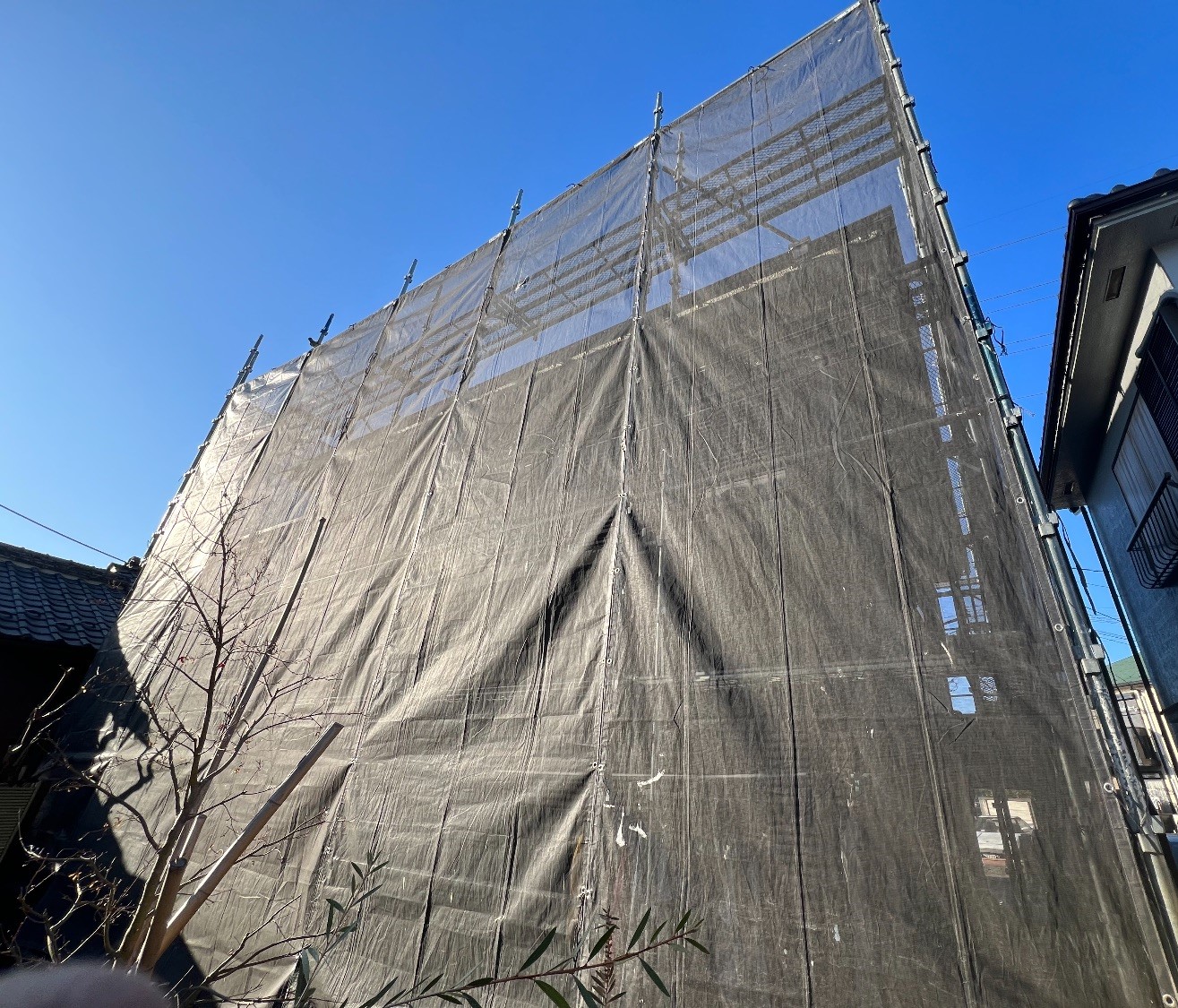 【足場】東京都八王子市北野町にて仮設工事