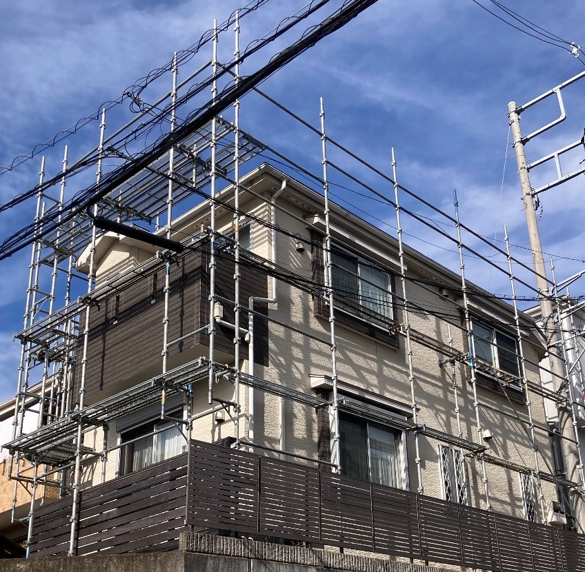 【足場】厚木市長谷にて仮設工事