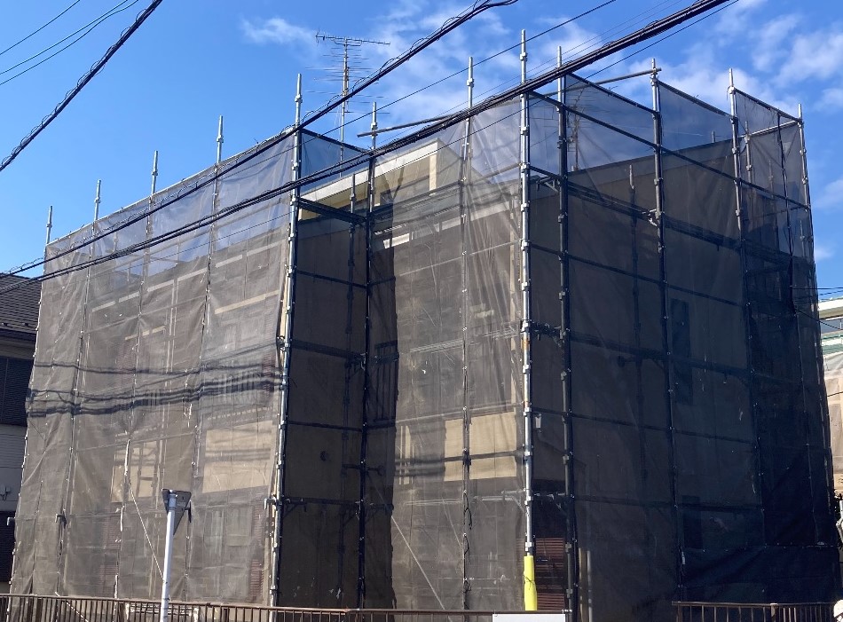 【足場】西東京市北町にて仮設工事