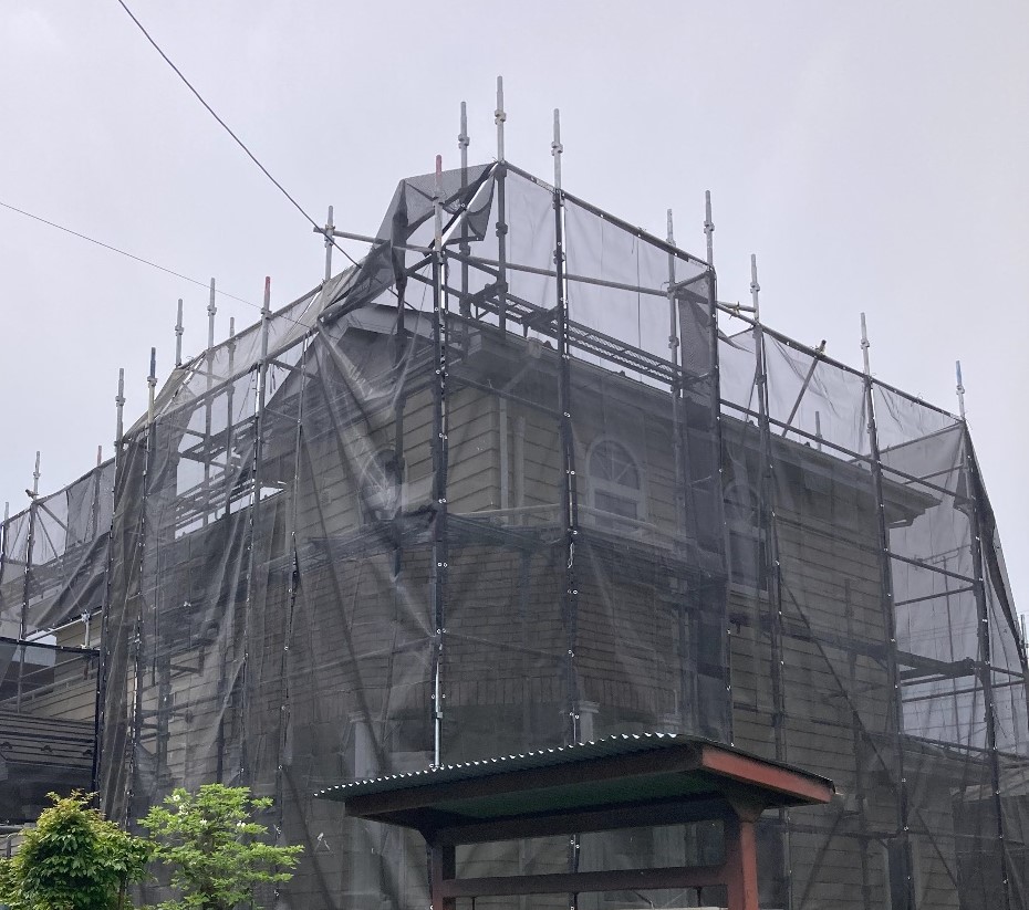 【足場】愛川町中津にて仮設工事