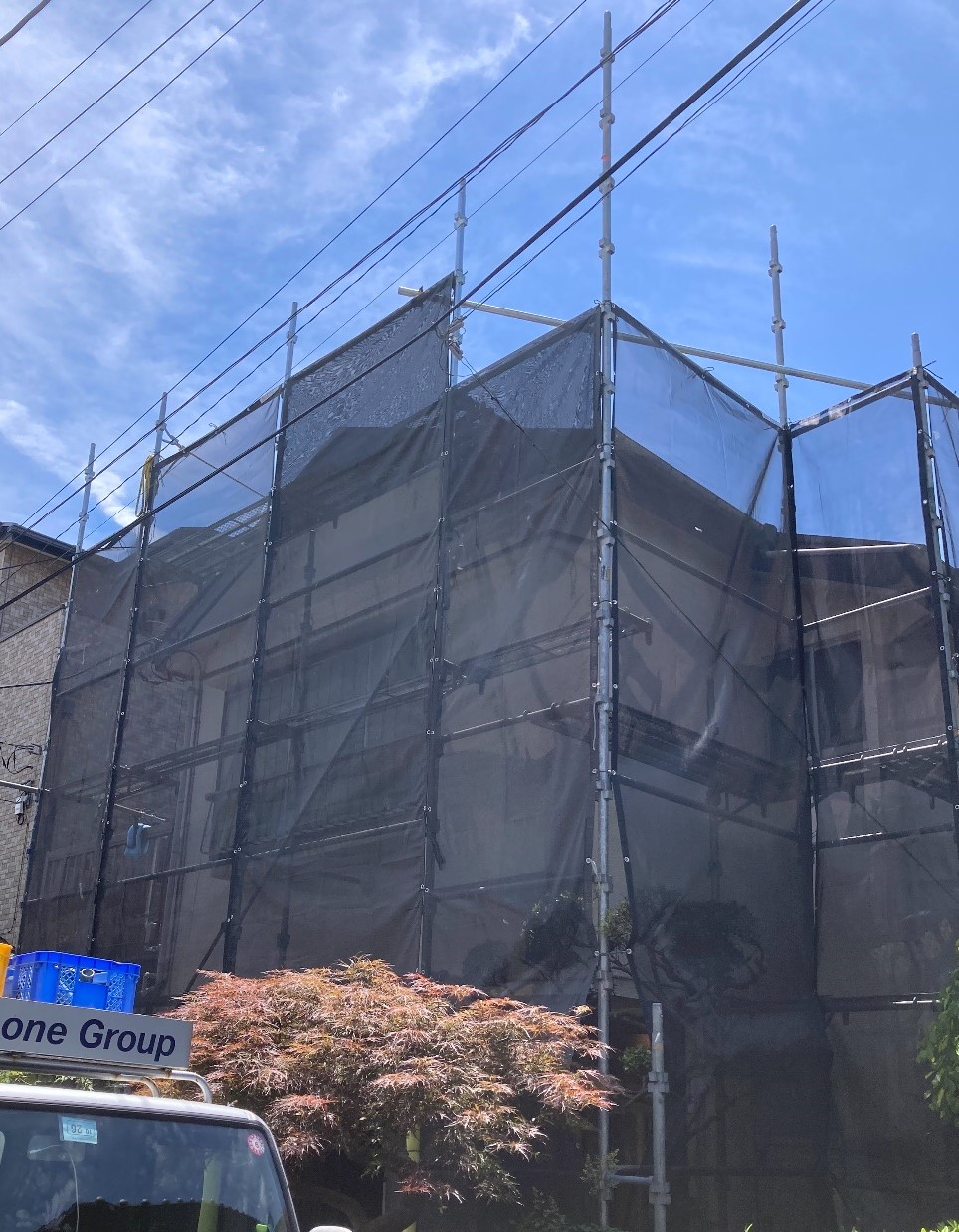 【足場】高津区諏訪にて仮設工事