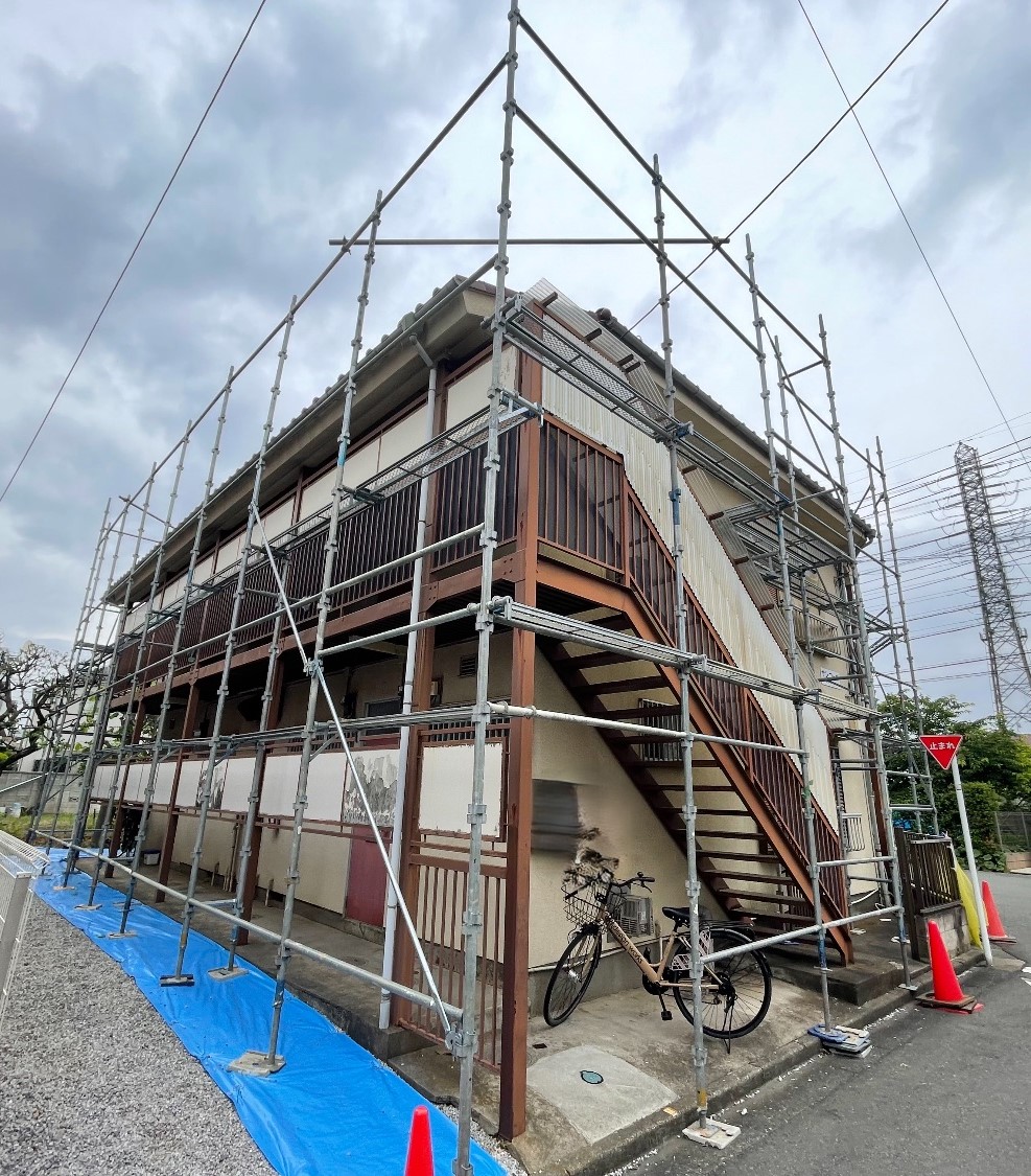 【足場】三鷹市新川にて仮設工事
