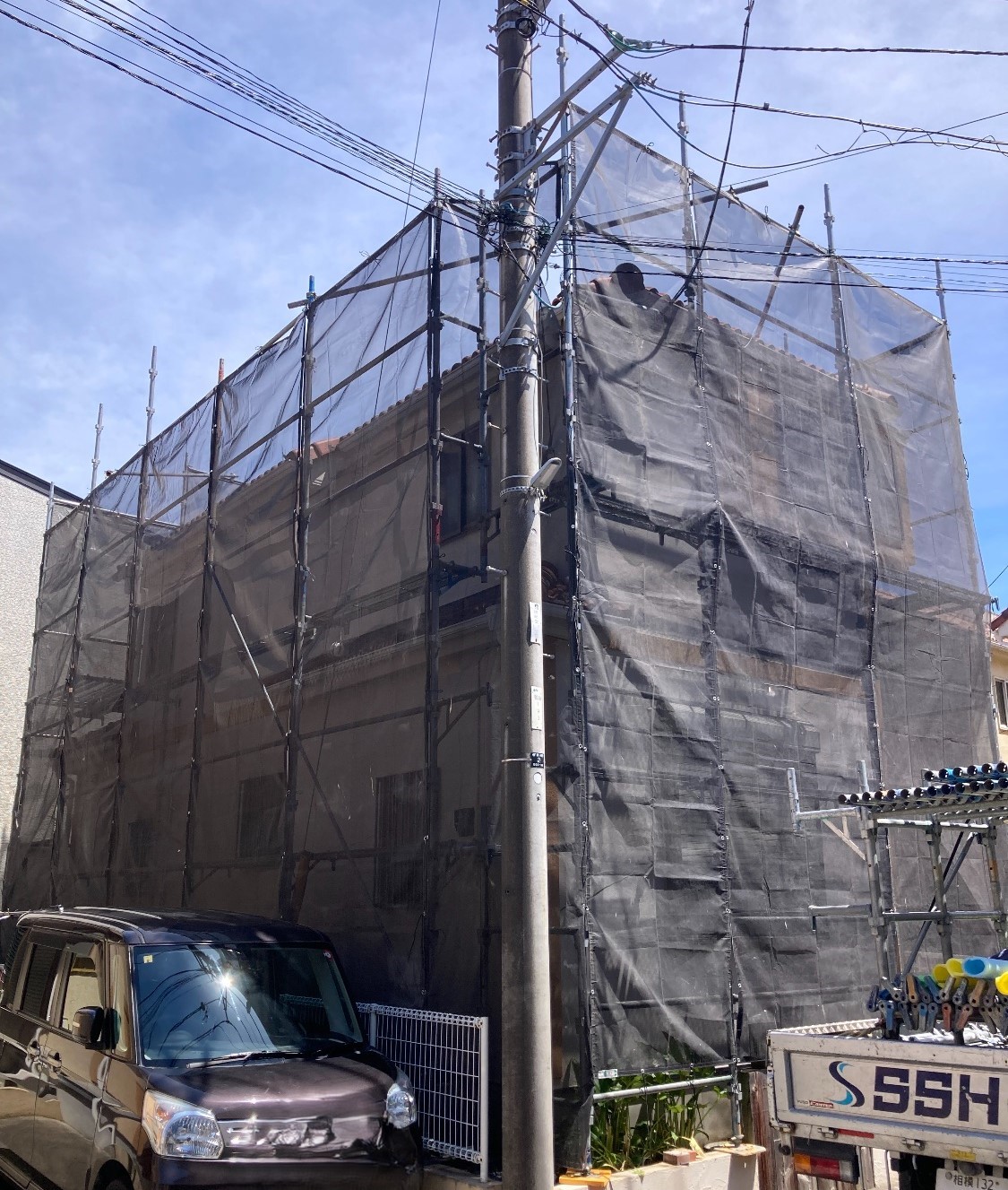 【足場】茅ヶ崎市矢畑にて仮設工事