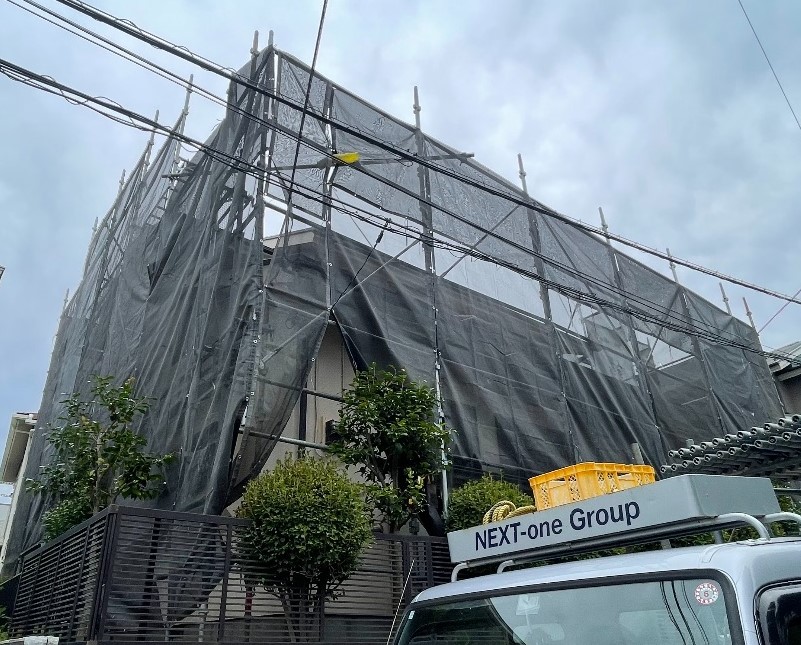 【足場】横浜市青葉区恩田町にて仮設工事