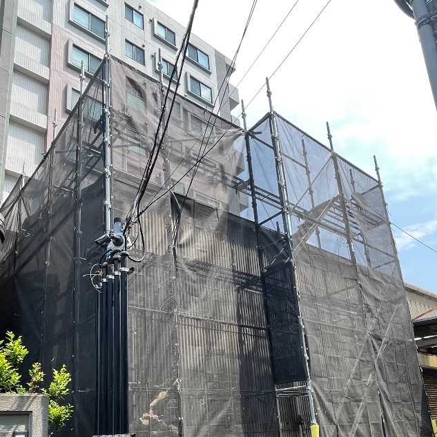 【足場】中央区相模原にて仮設工事