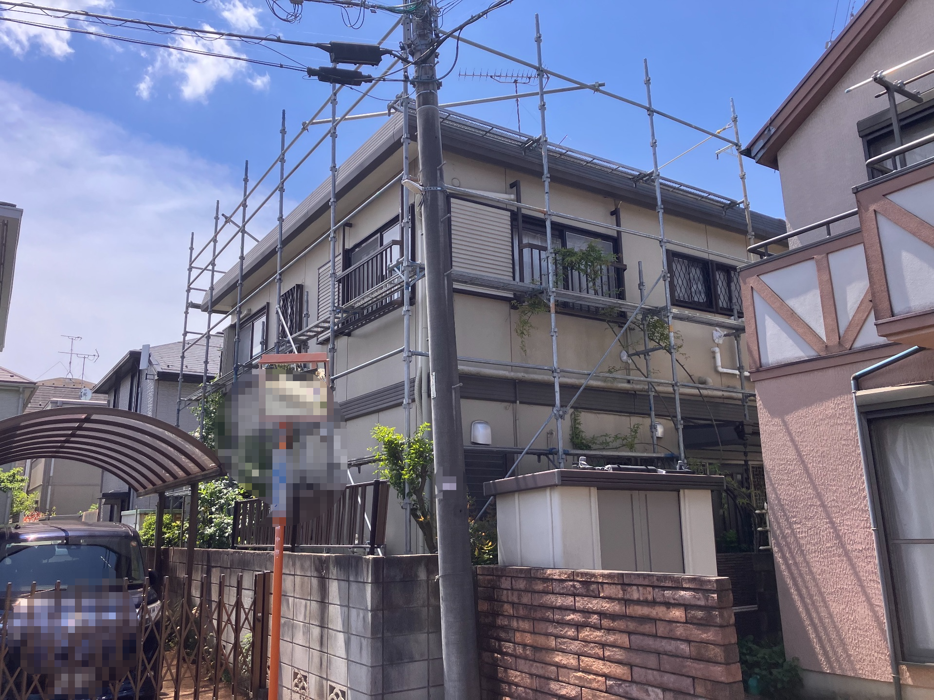 【足場】府中市浅間町にて仮設工事