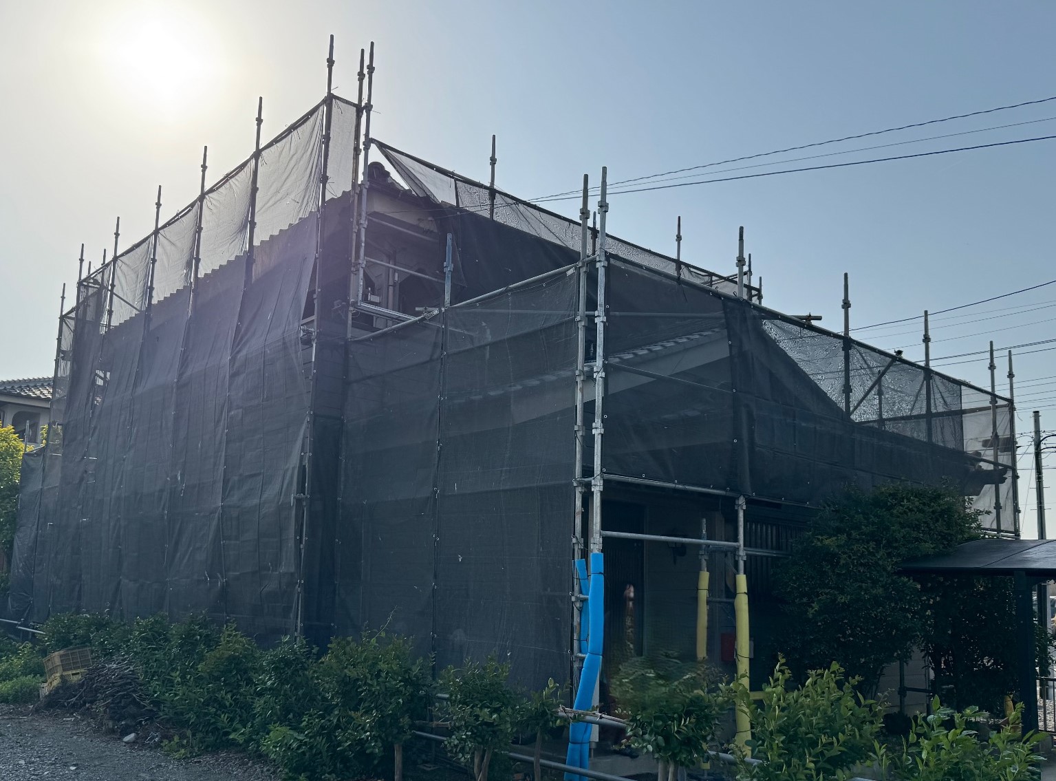 【足場】山梨県南アルプス市榎木原にて仮設工事