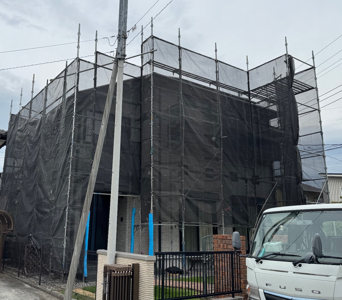 【足場】山梨県甲斐市西八幡にて仮設工事