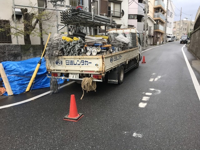 大田区にて足場工事