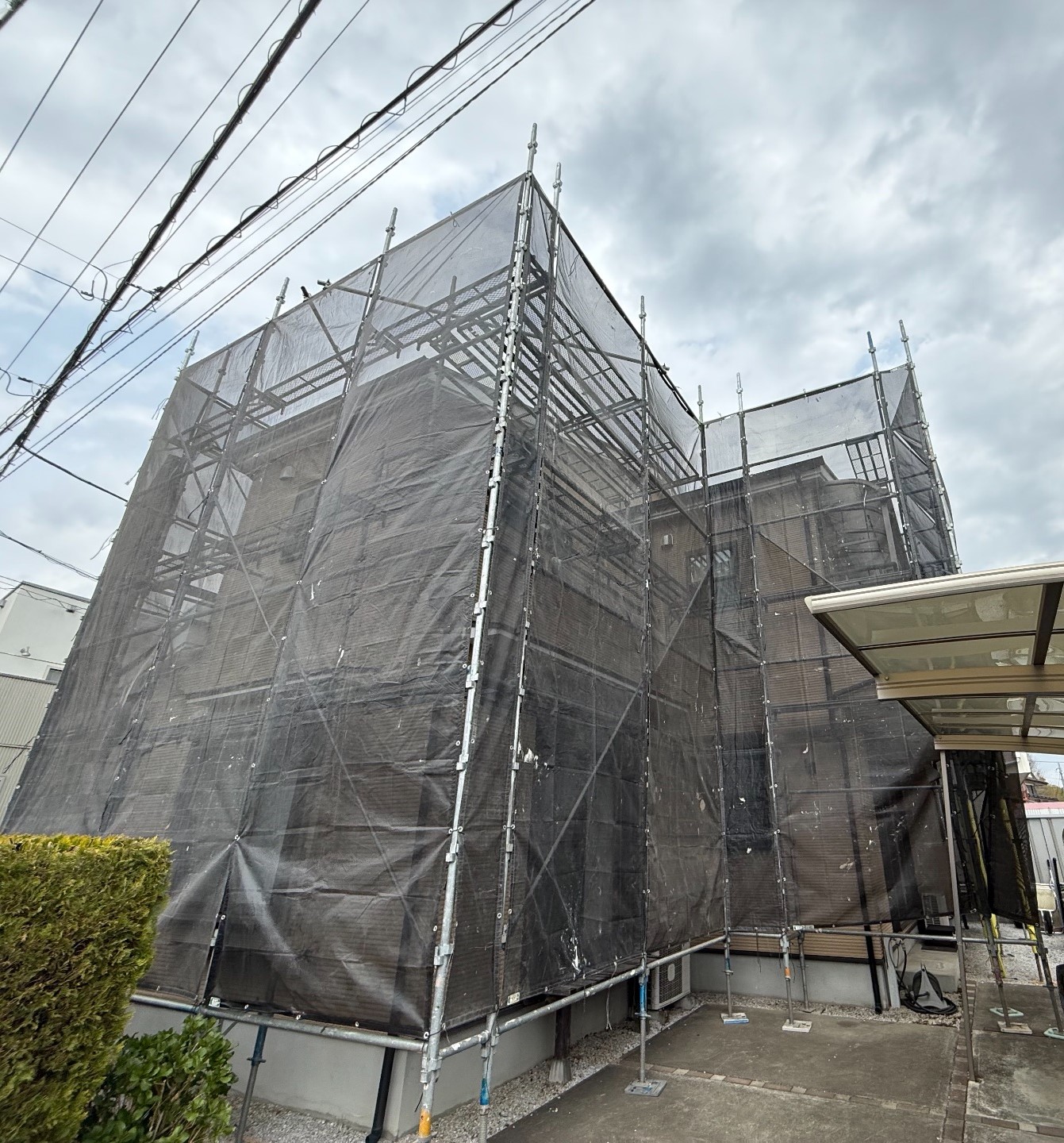 【足場】青梅市大門にて仮設工事