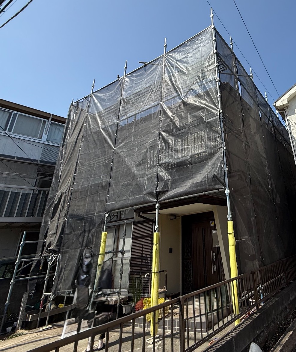 【足場】八王子市下柚木にて仮設工事