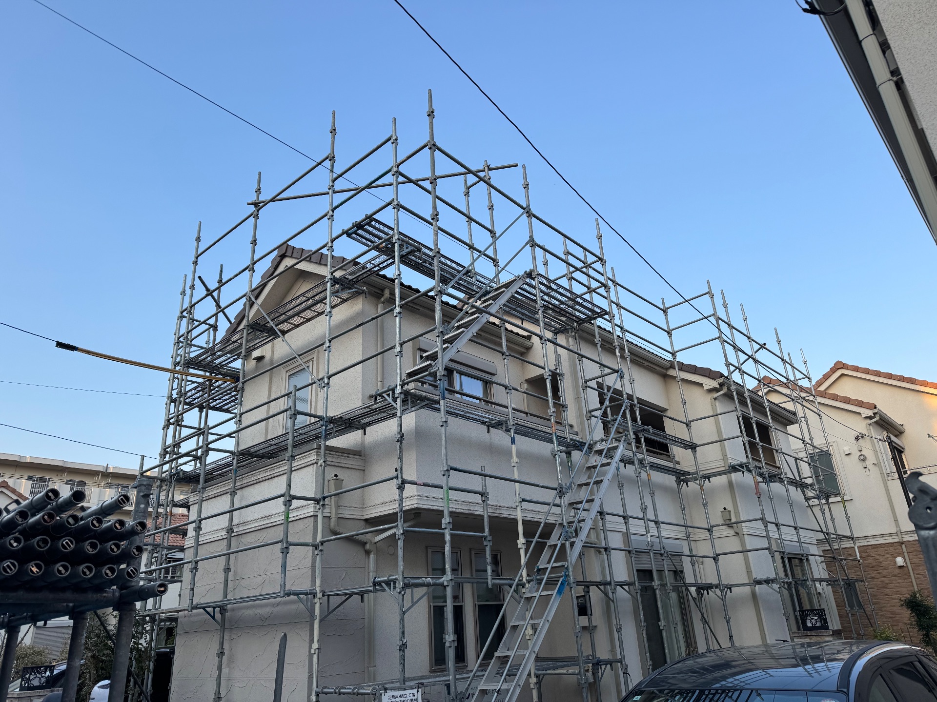 【足場】東村山市富士見町にて仮設工事