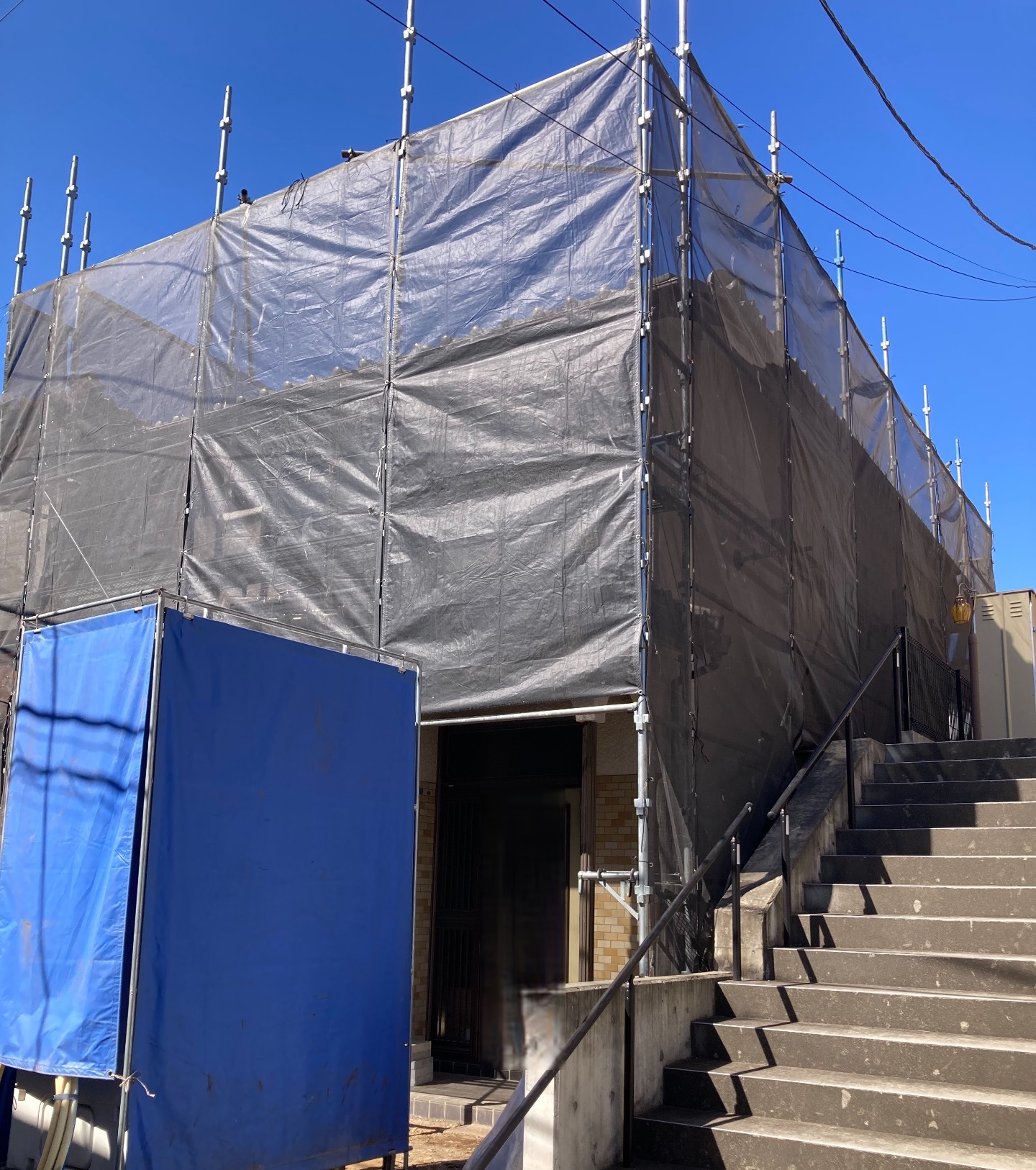 【足場】西区境之谷にて仮設工事