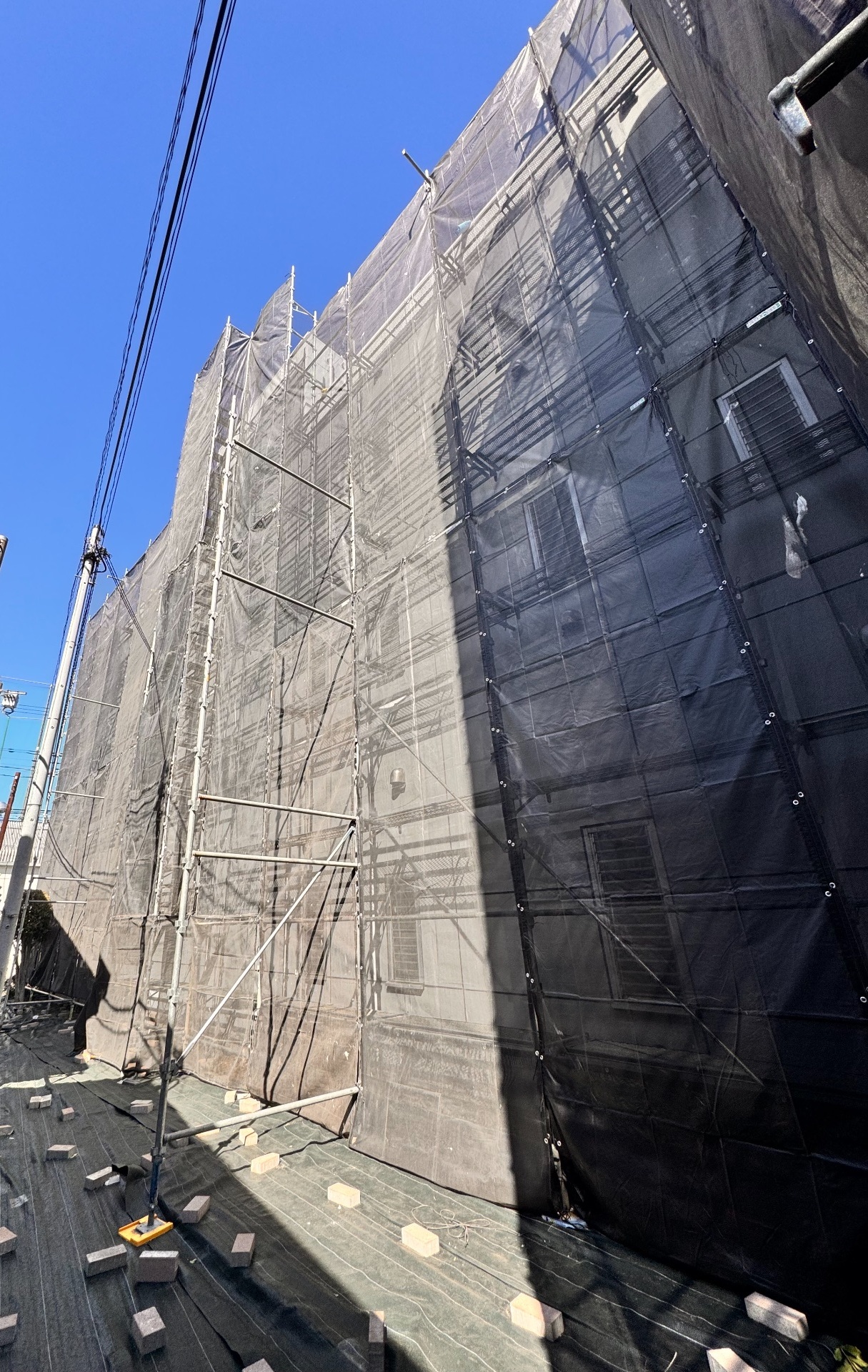 【足場】緑区下九沢にて仮設工事